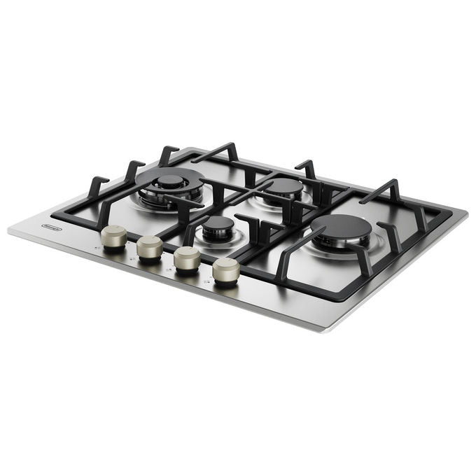De’Longhi Piano Cottura a Gas da Incasso 60 cm 4 Bruciatori Acciaio Inox