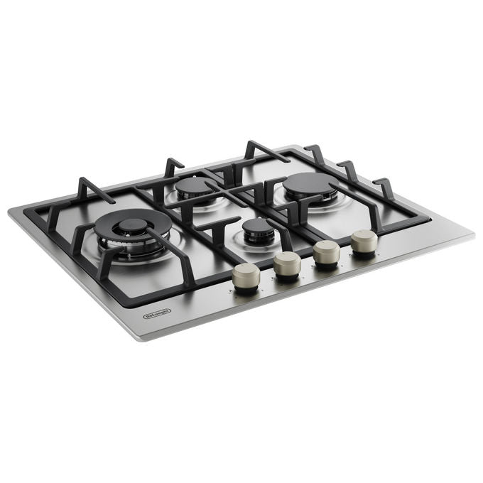 De’Longhi Piano Cottura a Gas da Incasso 60 cm 4 Bruciatori Acciaio Inox