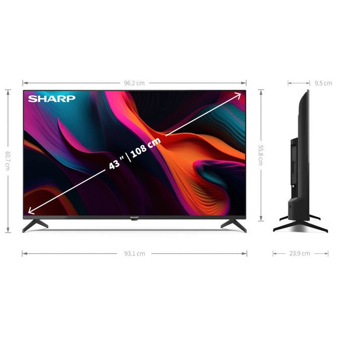 Sharp TV LED 43 pollici UHD 4K Smart Google TV DVB-T2-S2