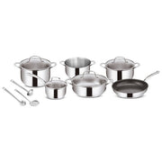 Lagostina Set di Pentole Evelia 13 Pezzi Acciaio Inox con Coperchi in Vetro