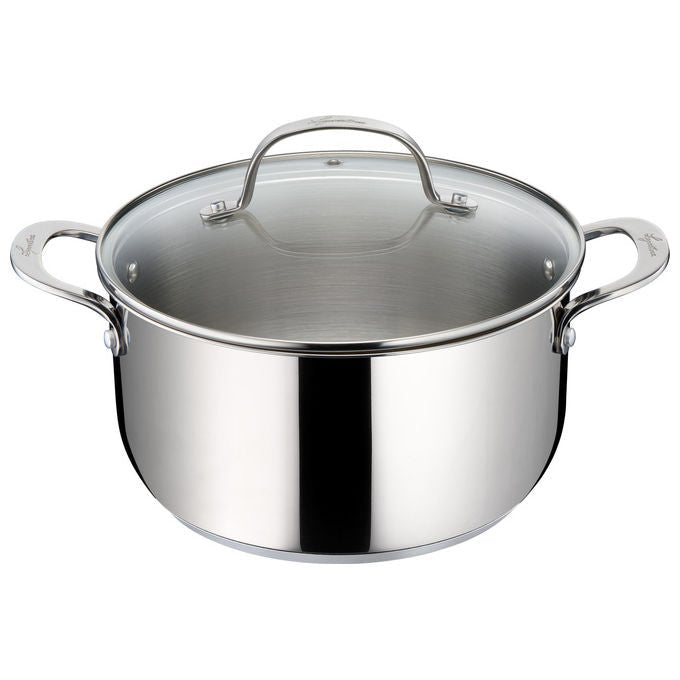 Lagostina Set di Pentole Evelia 13 Pezzi Acciaio Inox con Coperchi in Vetro