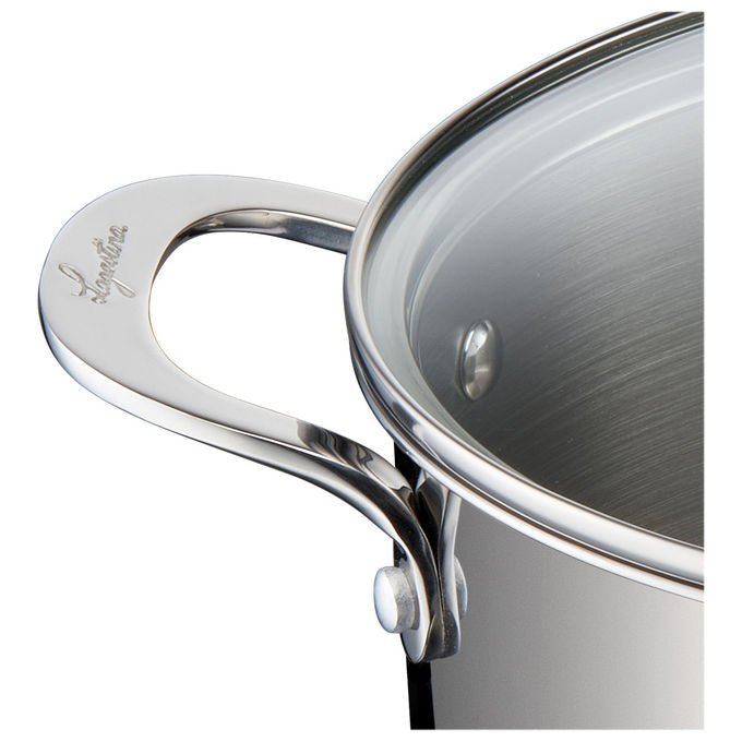 Lagostina Set di Pentole Evelia 13 Pezzi Acciaio Inox con Coperchi in Vetro