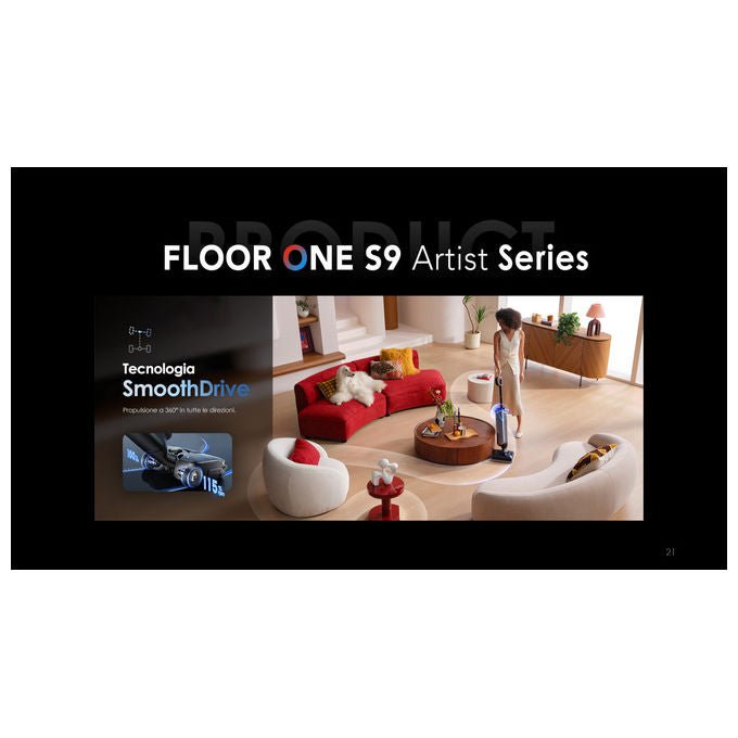 Tineco Aspirapolvere Lavapavimenti Floor One S9 Artist Premium 22kPa Autopulizia 85°C