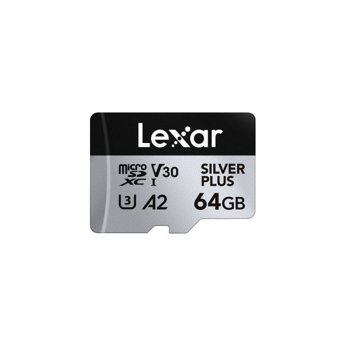 Lexar MicroSDXC 64GB Velocita' 205MB-s Classe 3 Silver Plus