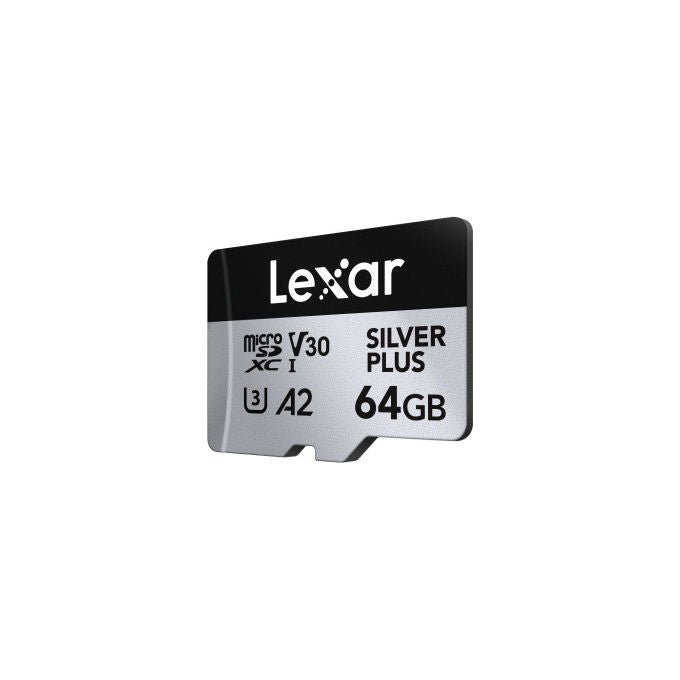 Lexar MicroSDXC 64GB Velocita' 205MB-s Classe 3 Silver Plus