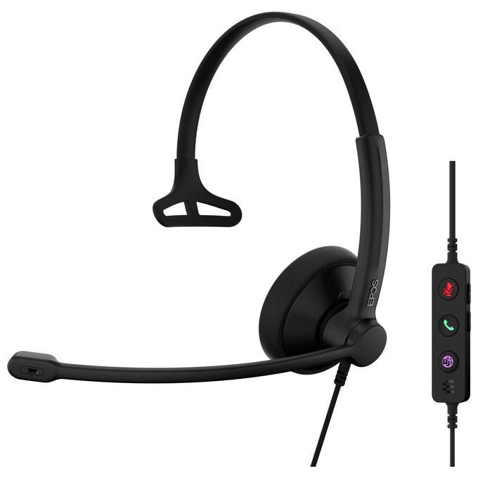 EPOS Cuffie Monoaurale USB-C-A Impact 100 MS Nero Archetto