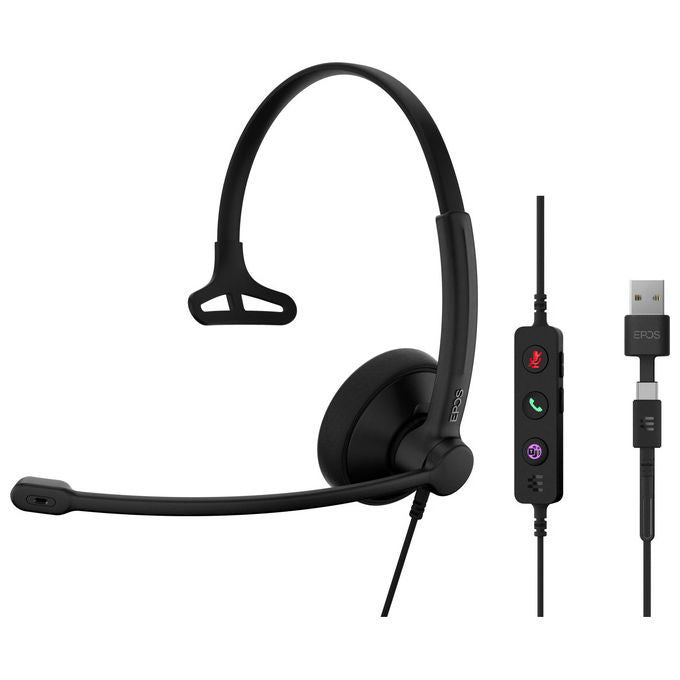 EPOS Cuffie Monoaurale USB-C-A Impact 100 MS Nero Archetto