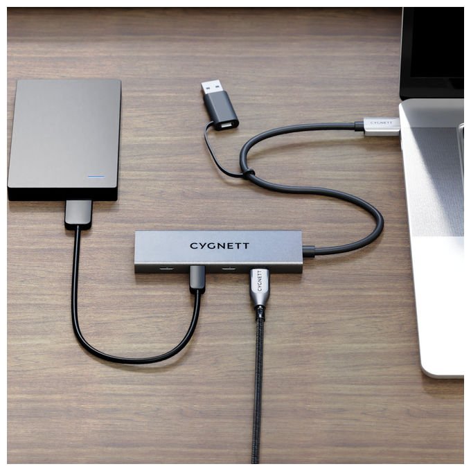 Cygnett Unite Hub USB-C a USB-C 4 in 1 Alluminio