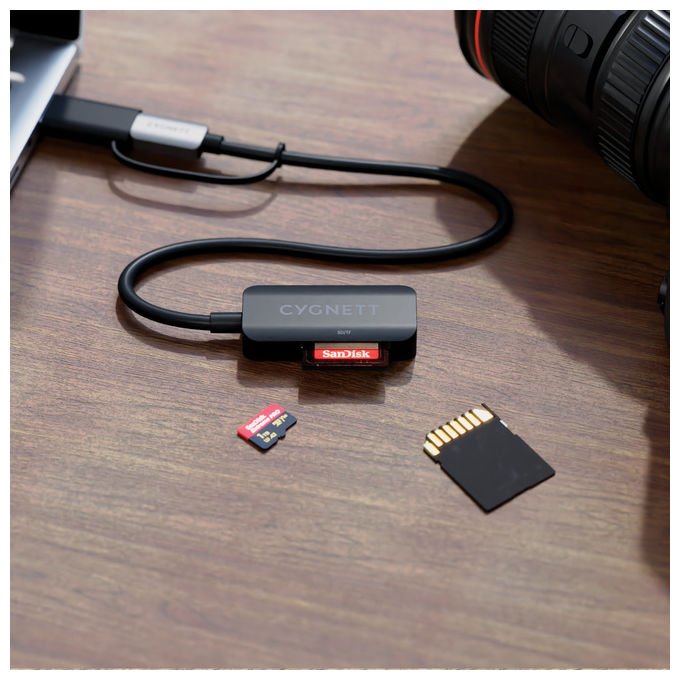 Cygnett Adattatore USB-C a SD e Micro SD Nero