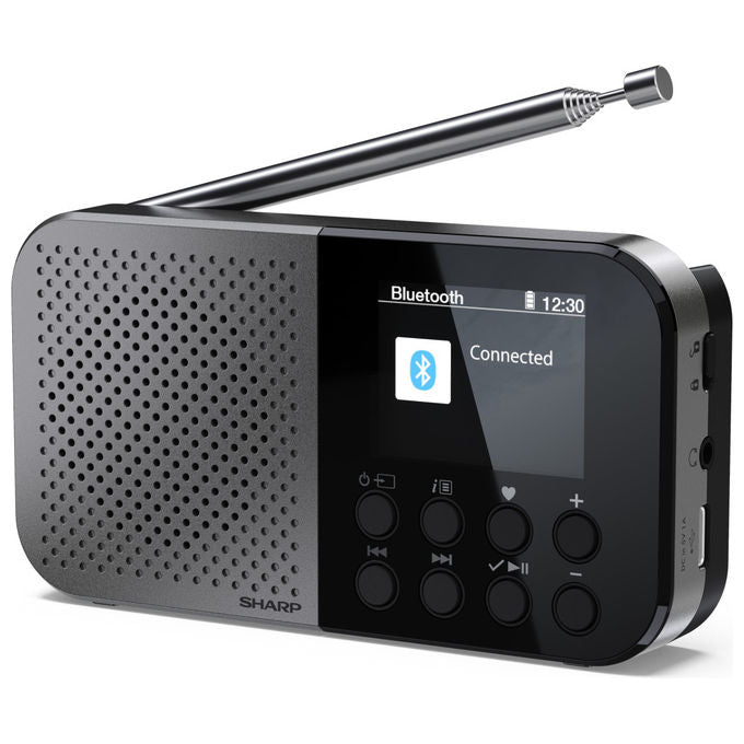 Sharp Radio Digitale Portatile DAB FM Grigio