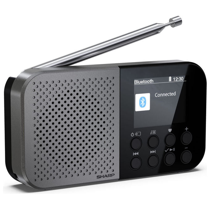 Sharp Radio Digitale Portatile DAB FM Grigio