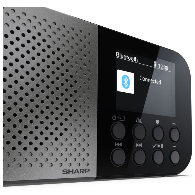 Sharp Radio Digitale Portatile DAB FM Grigio