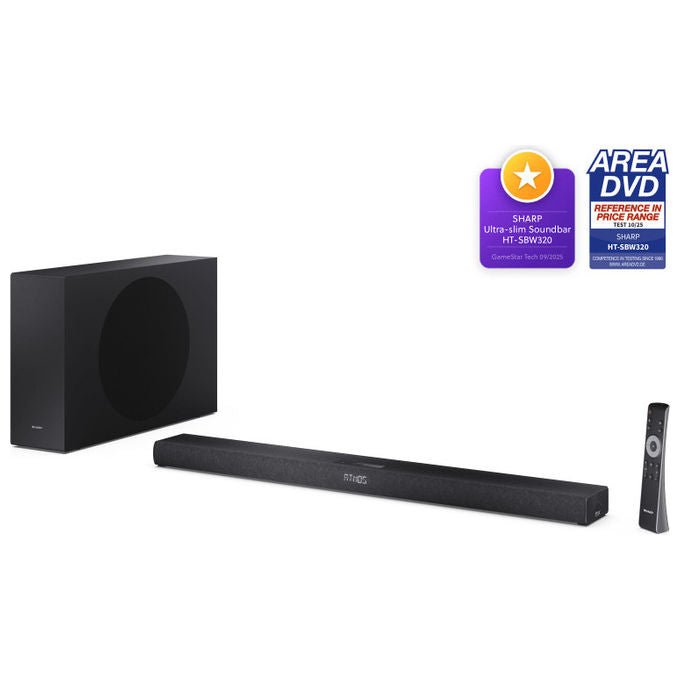 Sharp Soundbar 2.1 canali 360W Nero Subwoofer wireless