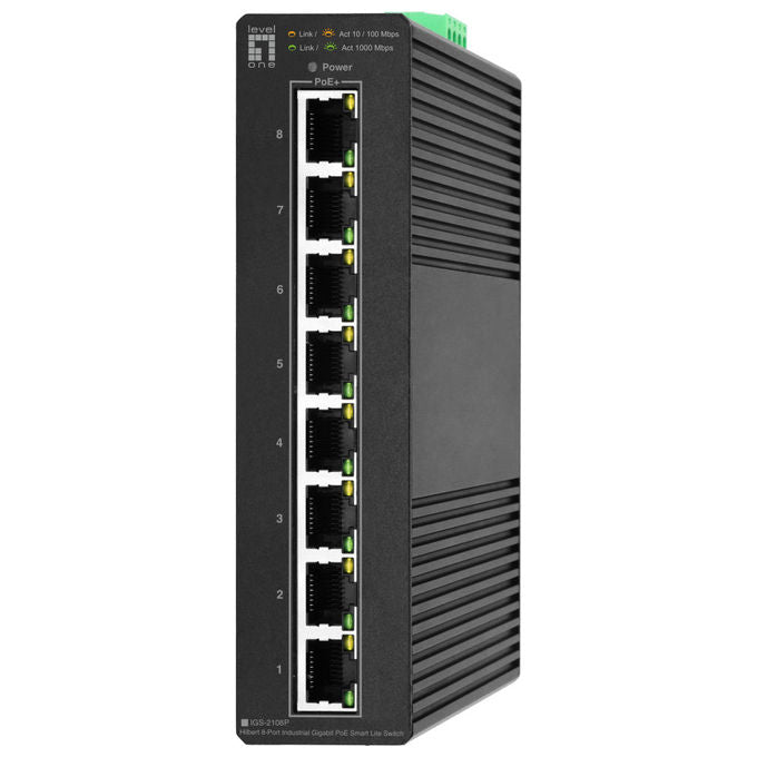 LevelOne Switch di Rete Gestito Gigabit Ethernet PoE Serie IGS-2108P Nero