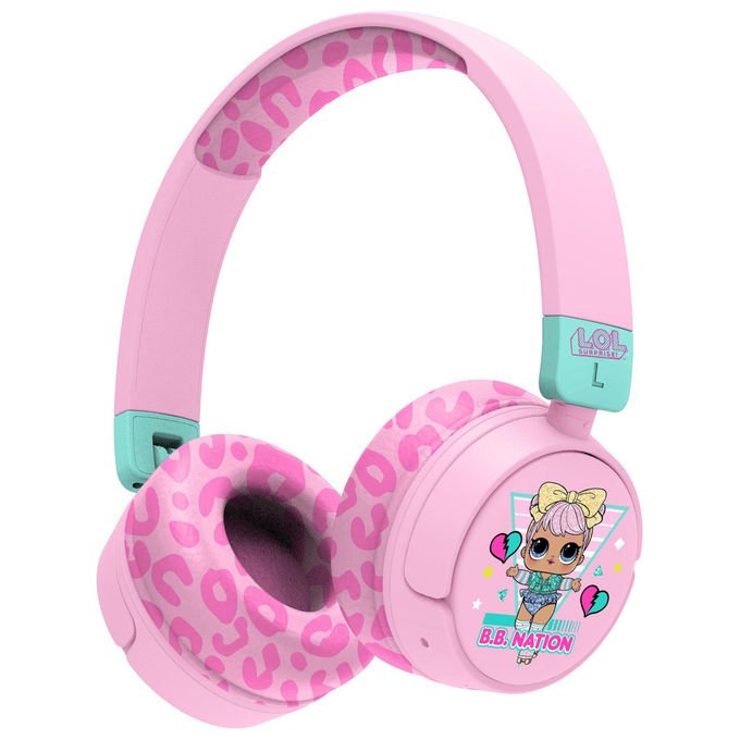 OTL Technologies Cuffie Wireless On Ear Rosa L.O.L. Surprise! B.B. Nation per Bambini