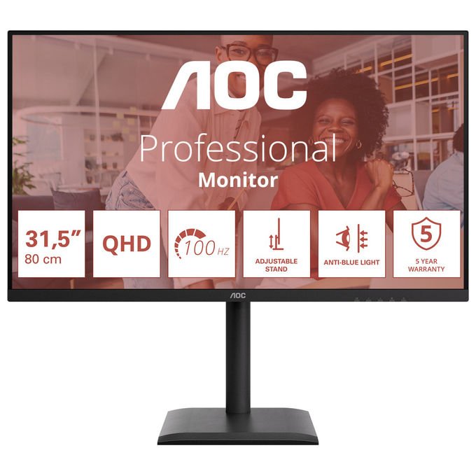 Aoc Monitor Pc 31.5'' QHD 2560 x 1440 Led Nero
