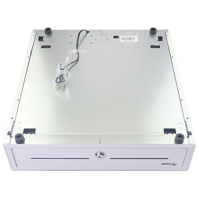 Equip Cassetto Registratore di Cassa Manuale Automatico 4 Scomparti Banconote 8 Slot Monete Bianco