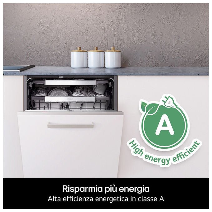 LG DB365TXS Lavastoviglie a Scomparsa Totale 14 Coperti Classe B Vapore Wi-Fi