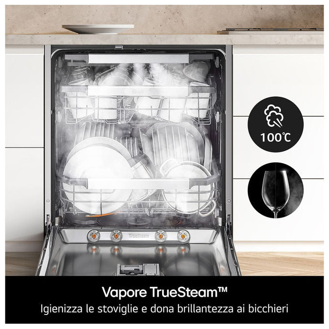 LG DB365TXS Lavastoviglie a Scomparsa Totale 14 Coperti Classe B Vapore Wi-Fi