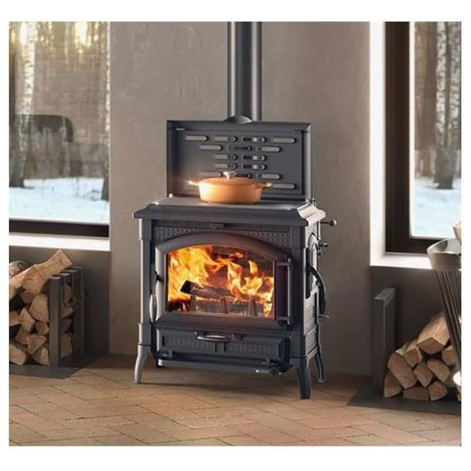 Nordica Stufa a Legna Modello Isotta Eos con Cerchi Antracite Design Classico