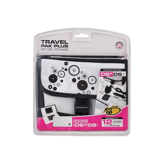 Mad Catz Travel Pak Plus Kit da Viaggio per Nintendo DSi e DS Lite Nero e Bianco