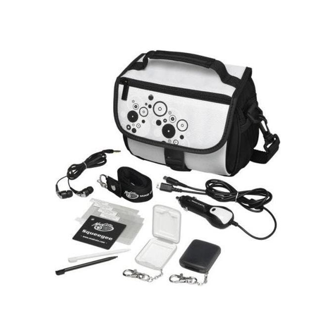 Mad Catz Travel Pak Plus Kit da Viaggio per Nintendo DSi e DS Lite Nero e Bianco