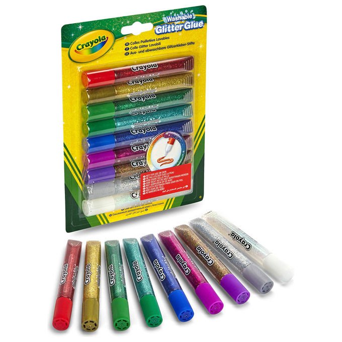 Crayola Colle Glitter Lavabili 9 Pezzi Per bambini