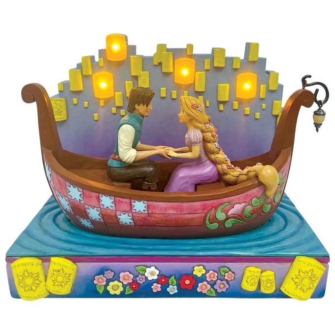 Enesco Rapunzel Barca con Lanterne LED Disney Traditions Statuetta da Collezione Resina - Yeppon