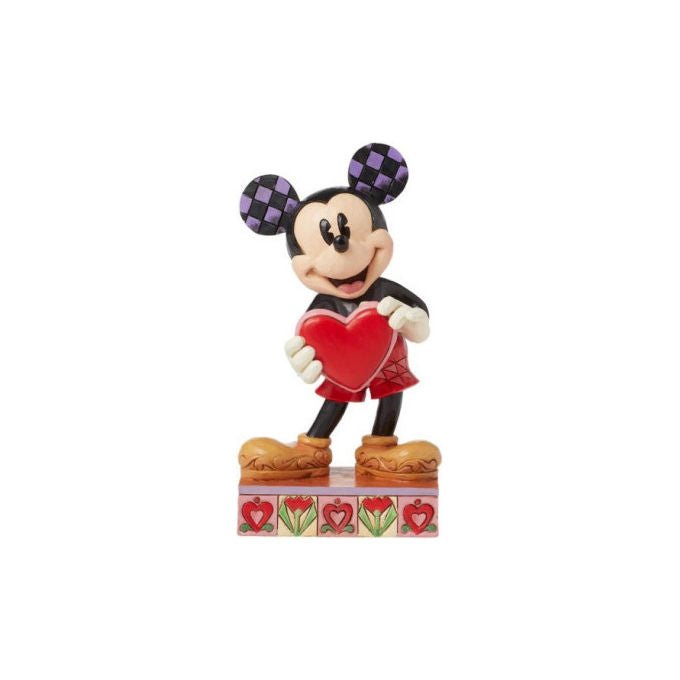 Disney Traditions Statuetta Topolino con Cuore Personalizzabile Jim Shore Resina Effetto Pietra 12.4 cm