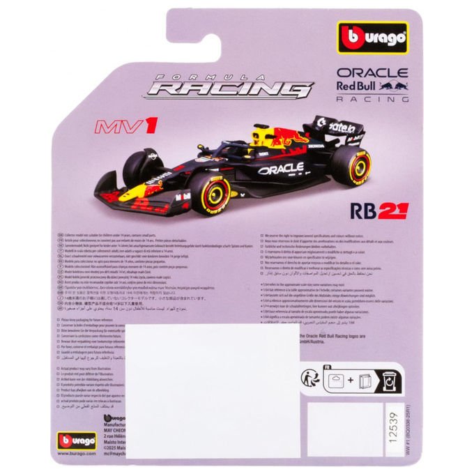 Bburago Red Bull Racing RB21 2025 #1 Max Verstappen Scala 1:64 Multicolore