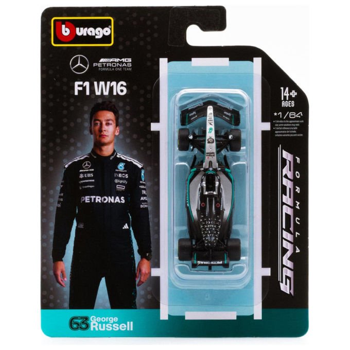 Bburago Mercedes-AMG F1 W16 2025 #63 George Russell Modellino Auto 1:64