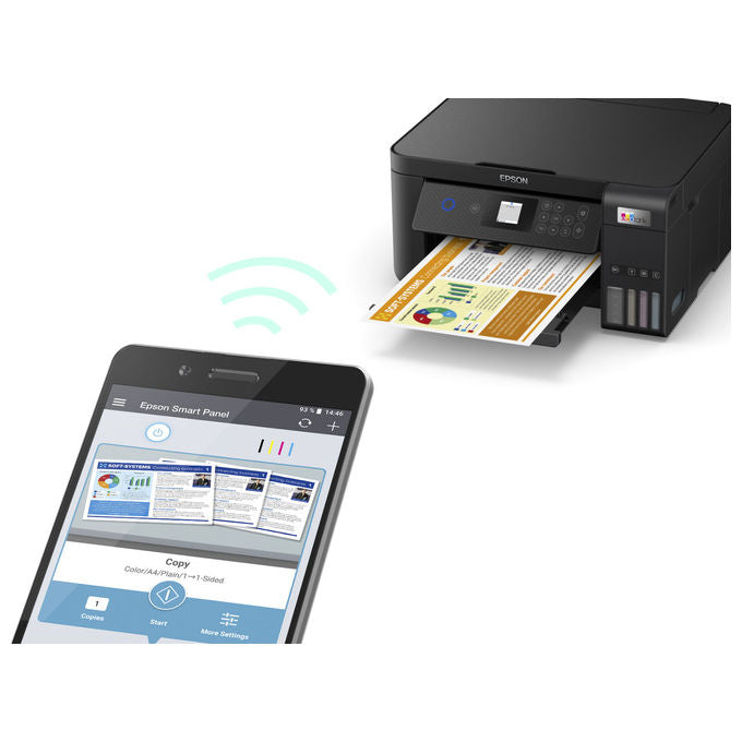 Epson EcoTank ET-2850, Stampante Multifunzione Inkjet A4, Serbatoi Ricaricabili, Wi-Fi