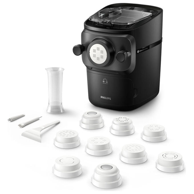 Philips Macchina per la pasta Serie 7000, Bilancia integrata, HR2665-96, Nero, 10 trafile