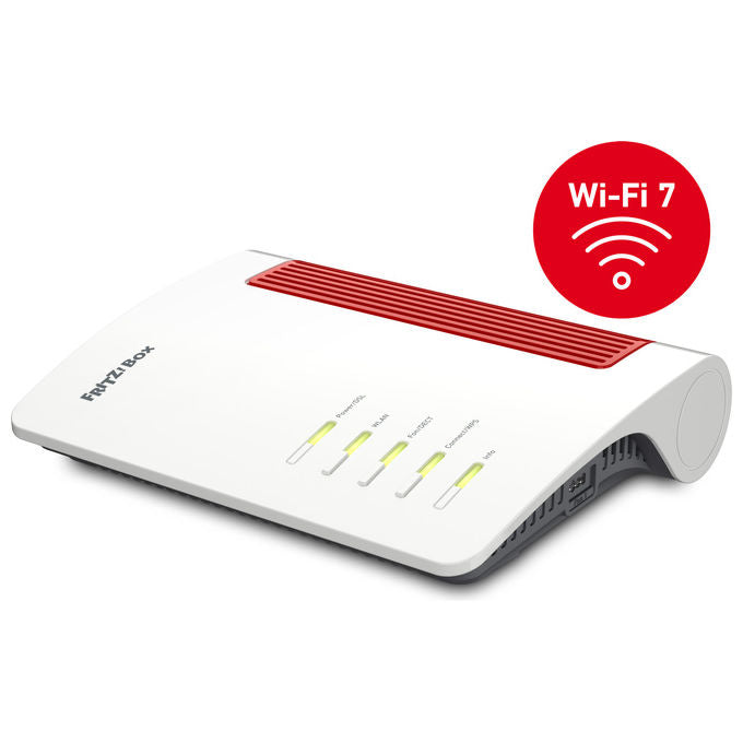 Fritz! Box 7690 Router Modem Wi-Fi 7, VDSL Dual Band, 2.5 Gigabit, Bianco