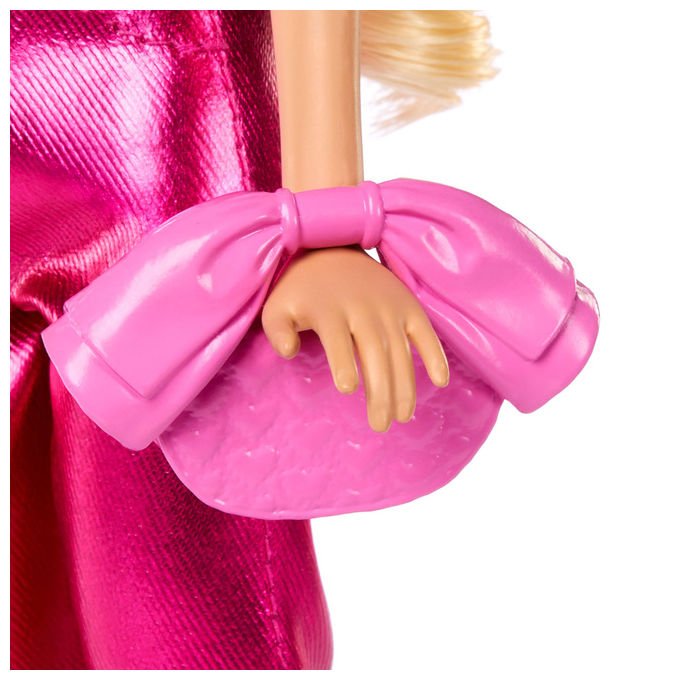 Barbie Bambola Fashionista Deluxe Metallic Bionda con Abito Rosa e Accessori