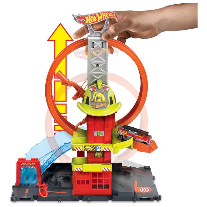 Hot Wheels Playset City Caserma dei Pompieri con Super Loop HKX41 Pista +4 Anni