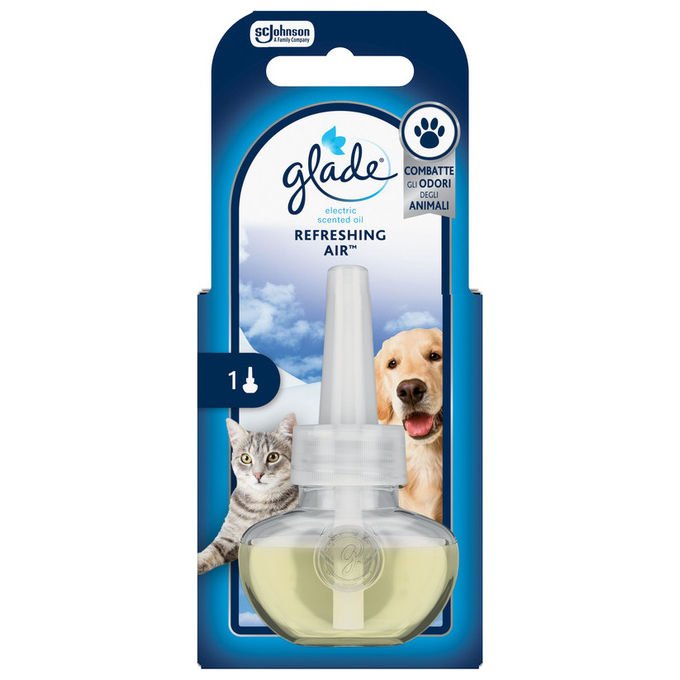 Glade Ricarica per Diffusore Elettrico Profumo Refreshing Air 20 ml Anti Odori Animali