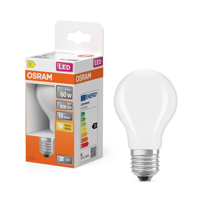 Osram Lampadina LED E27 5.9W 2700K Bianco Caldo
