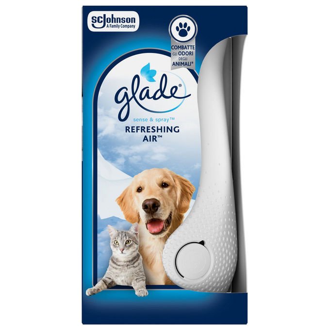 Glade Diffusore Elettrico Pet Sense con Ricarica Refreshing Air Anti Odori Animali