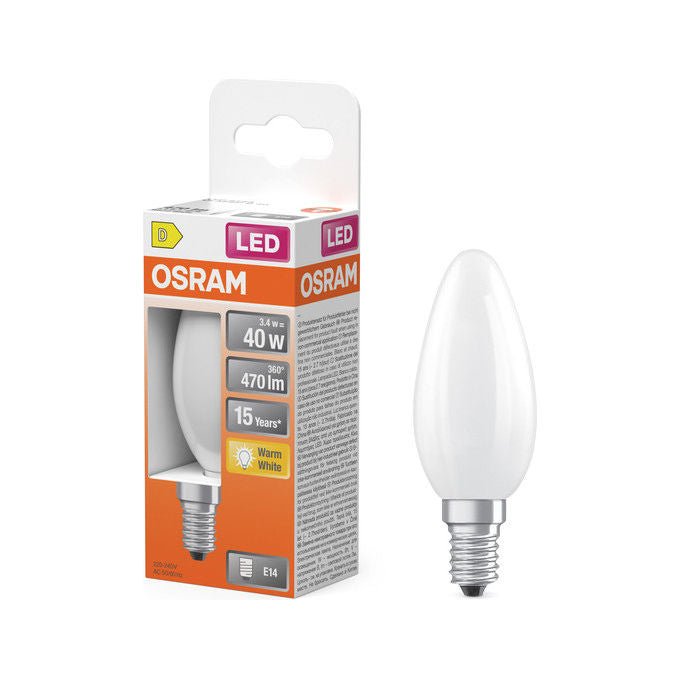 Osram Lampada Led Bianco Caldo 2700 K 3.4 W Attacco E14