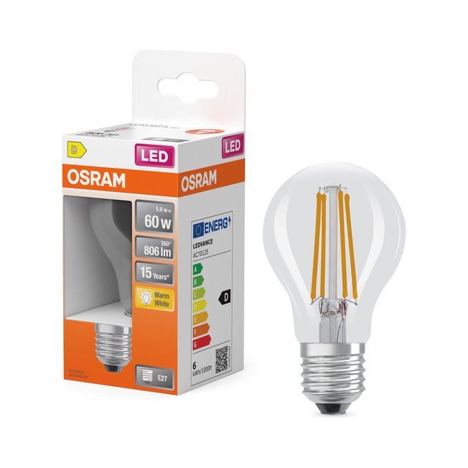 Osram Lampadina LED 5.9 W E27 2700 K Bianco Caldo
