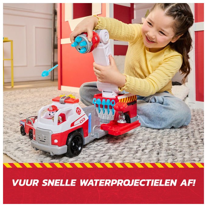 Spin Master Paw Patrol Camion Pompieri Marshall Luci e Suoni con Lanciatore Rapido
