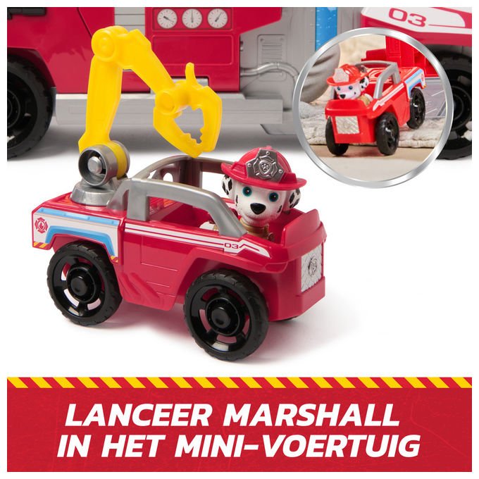 Spin Master Paw Patrol Camion Pompieri Marshall Luci e Suoni con Lanciatore Rapido