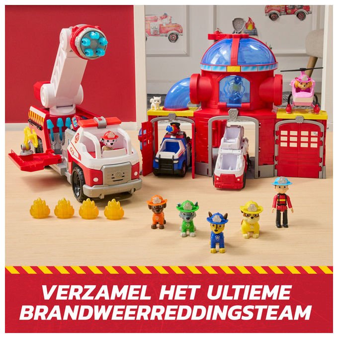 Spin Master Paw Patrol Camion Pompieri Marshall Luci e Suoni con Lanciatore Rapido