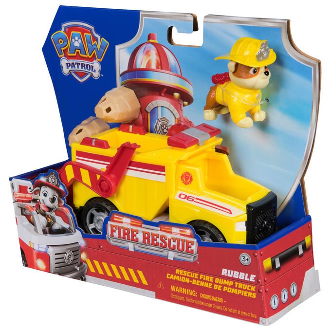 Spin Master Paw Patrol Camion dei Pompieri di Rubble Veicolo con Personaggio e Proiettili