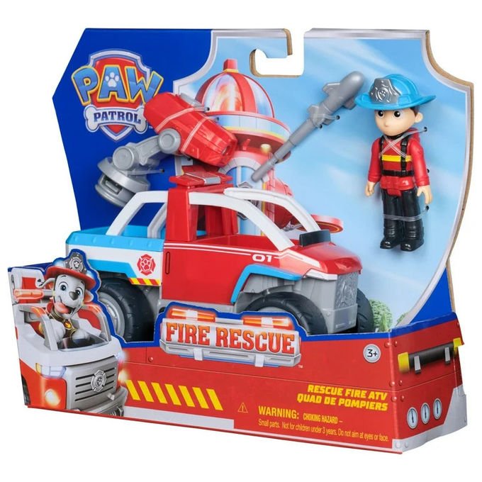 Spin Master Paw Patrol Set Personaggio Fire Rescue Veicolo Pompieri con Ryder