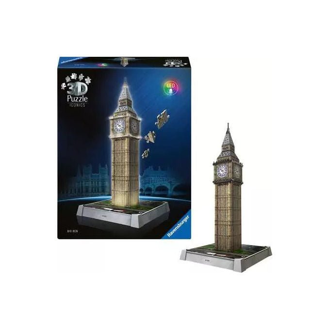 Ravensburger Puzzle 3D Big Ben Night Edition con LED 216 Pezzi