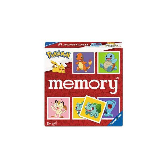 Ravensburger 24853 memory Pokémon Gioco di Memoria 64 Carte 32 Coppie 2-8 Giocatori dai 3 Anni
