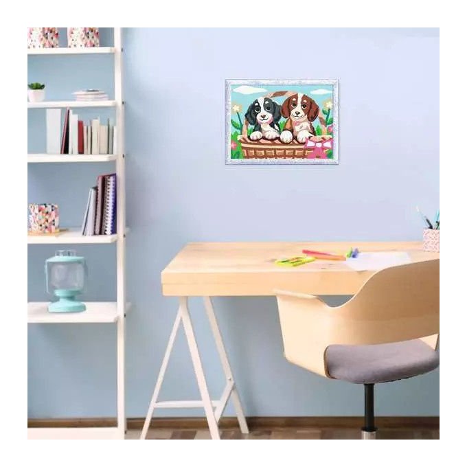 Ravensburger CreArt Kit Artistico Picnic con i Cuccioli Dipingere con i Numeri 9+ Anni