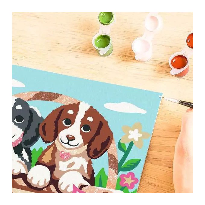 Ravensburger CreArt Kit Artistico Picnic con i Cuccioli Dipingere con i Numeri 9+ Anni